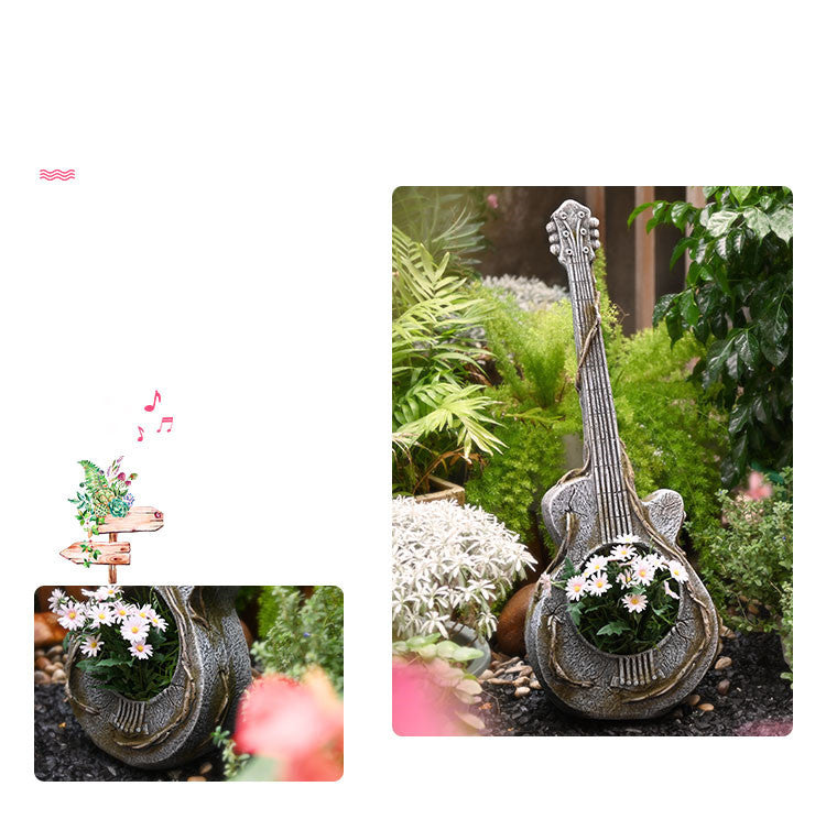 Guitar flower pot
