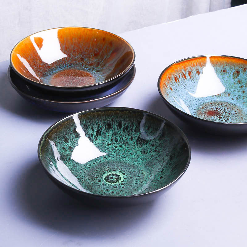 Colored Glaze Japanese Bowl
