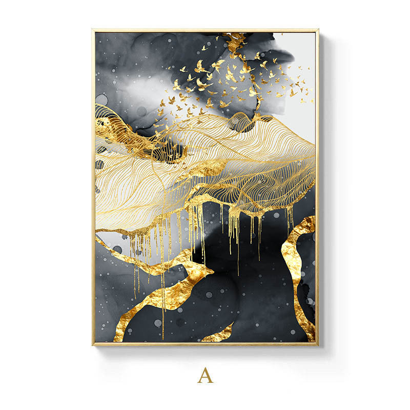 Golden Black And White Wall Art